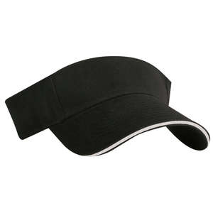 Brushed Cotton Twill Sandwich Visor Black/White