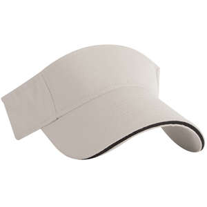 Brushed Cotton Twill Sandwich Visor Stone/Blue, Navy