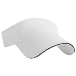 Brushed Cotton Twill Sandwich Visor White/Blue, Navy