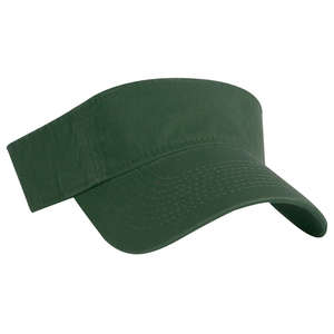 Washed Cotton Twill Visor Green, Dark