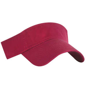 Washed Cotton Twill Visor Cardinal