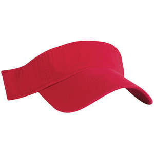 Washed Cotton Twill Visor Red
