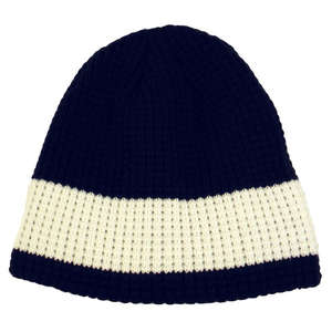 Big Bear Eco Beanie with Stripe Blue, Navy/Ivory