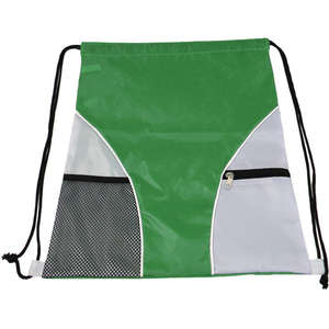 Drawstring Bag with Mesh Green/Gray