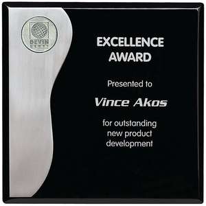 Custom Promotional Black with Aluminum Plaque - 8" x 8"