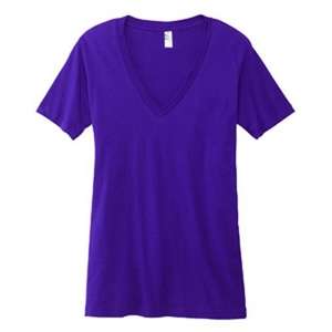 Canvas Unisex 4.2 oz Deep V-Neck T-Shirt - Dark/All