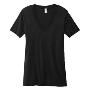 Canvas Unisex 4.2 oz Deep V-Neck T-Shirt - Dark/All