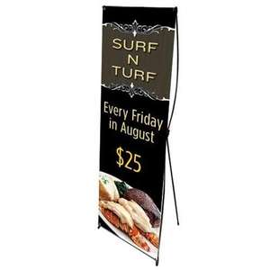 Custom Promotional Banner with Pop-Up Stand -13 oz. Scrim Vinyl