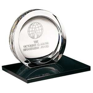 Custom Promotional High Tech Award on Black Glass Base - Large