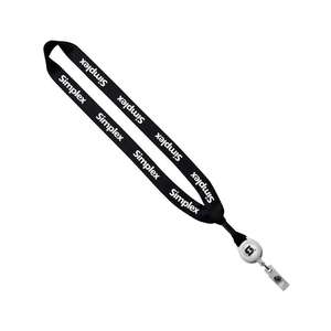 Custom Promotional 3/4" Cotton Lanyard with Retractable Badge Reel