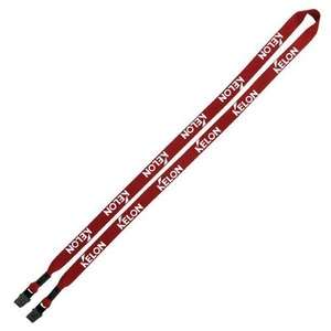 1/2" Polyester Double Bulldog Clip No-Flip Lanyard 