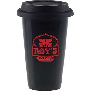 Double Wall Colored Porcelain Cup with Black Lid 