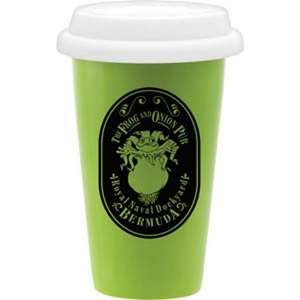 Double Wall Colored Porcelain Cup with Black Lid 