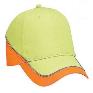 Custom Promotional Reflective Piping Design Neon Deluxe Polyester Twill Low Profile Cap