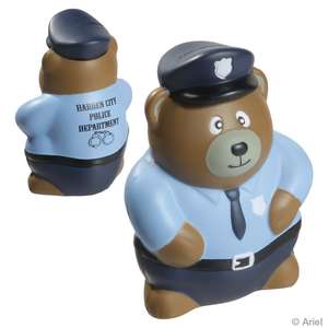 Custom Promotional Police Bear Stress Ball
