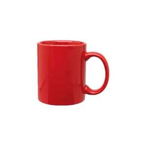 Custom Promotional Red Vitrified Stoneware Coffee Mug - 11 oz., Full Color Imprint