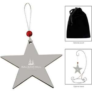 Custom Promotional Silver Star Ornament