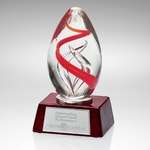 Custom Corporate Gifts - Red Swirl Art Glass Award