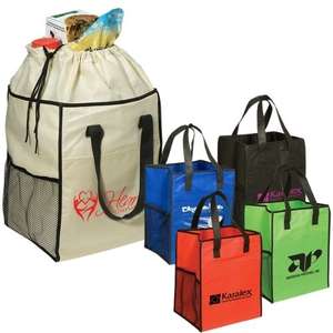 Custom Promotional Non-Woven Drawstring Grocery Tote