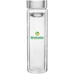 Promotional Water Bottles - 12oz. h2go Double Wall Glass Beverage Vessel with Strainer