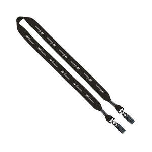 Custom Promotional 3/4" Knitted Cotton Double Bulldog Clip Lanyard