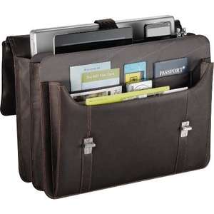 Kenneth Cole Colombian Leather Dowel Compu-Messenger Bag 