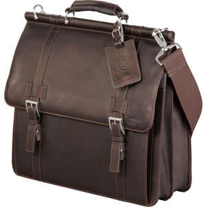 Custom Promotional Kenneth Cole Colombian Leather Dowel Compu-Messenger Bag