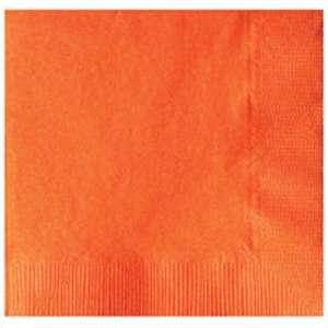 Colored 2-Ply Beverage Napkins - Foil Imprint Orange, Bittersweet