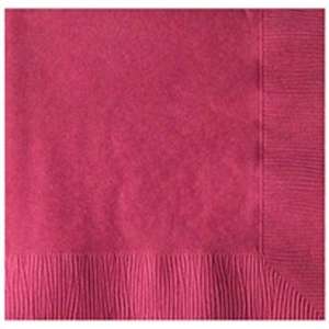 Colored 2-Ply Beverage Napkins - Foil Imprint Burgundy