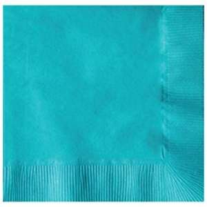 Colored 2-Ply Beverage Napkins - Foil Imprint Teal