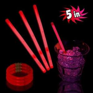 Custom Promotional 5" Red Glow Stick or Napkin Ring