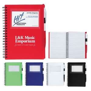 Custom Promotional Spiral Notebook with ID Window
