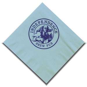 Custom Promotional Beverage Napkins - Pastel Blue
