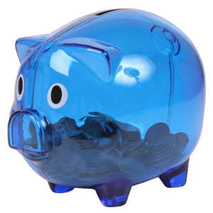 Piggy Bank Blue, Translucent
