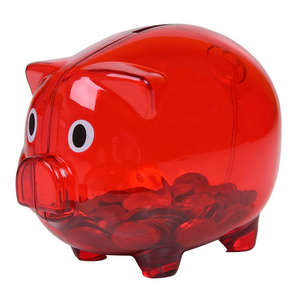 Piggy Bank Red, Translucent