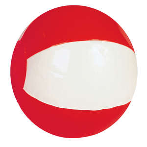 16" 2-Tone Beach Ball White/Red