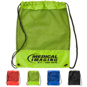 Mesh Panel Drawstring Backpack 