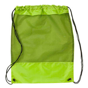Mesh Panel Drawstring Backpack Green, Lime
