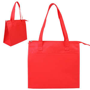 Insulated Triangle Nonwoven Shopper Red