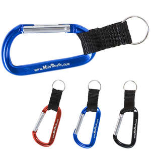 Carabiner with Strap and Split Ring