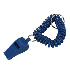 Whistle Key Chain with Coil Blue