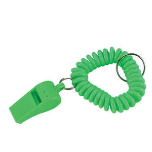Whistle Key Chain with Coil Green