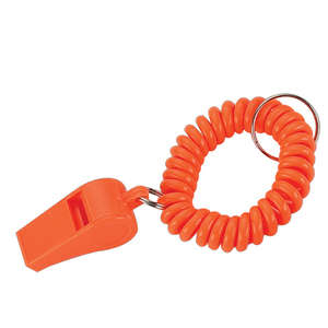 Whistle Key Chain with Coil Orange