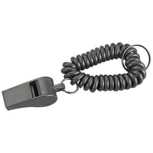 Whistle Key Chain with Coil Silver