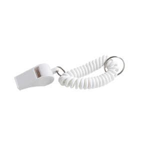 Whistle Key Chain with Coil White
