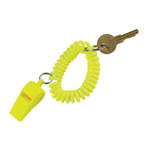 Whistle Key Chain with Coil Yellow