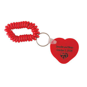 Heart Key Chain with Coil 