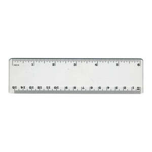 6" Plastic Ruler White