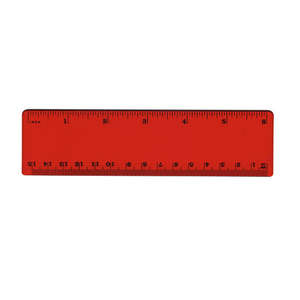 6" Plastic Ruler Red