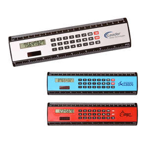 8" Black Edge Ruler/Calculator 